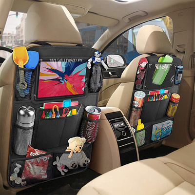 2 Pack Backseat Organizer With 10 Pockets Including 10" Tablet Holder For Car