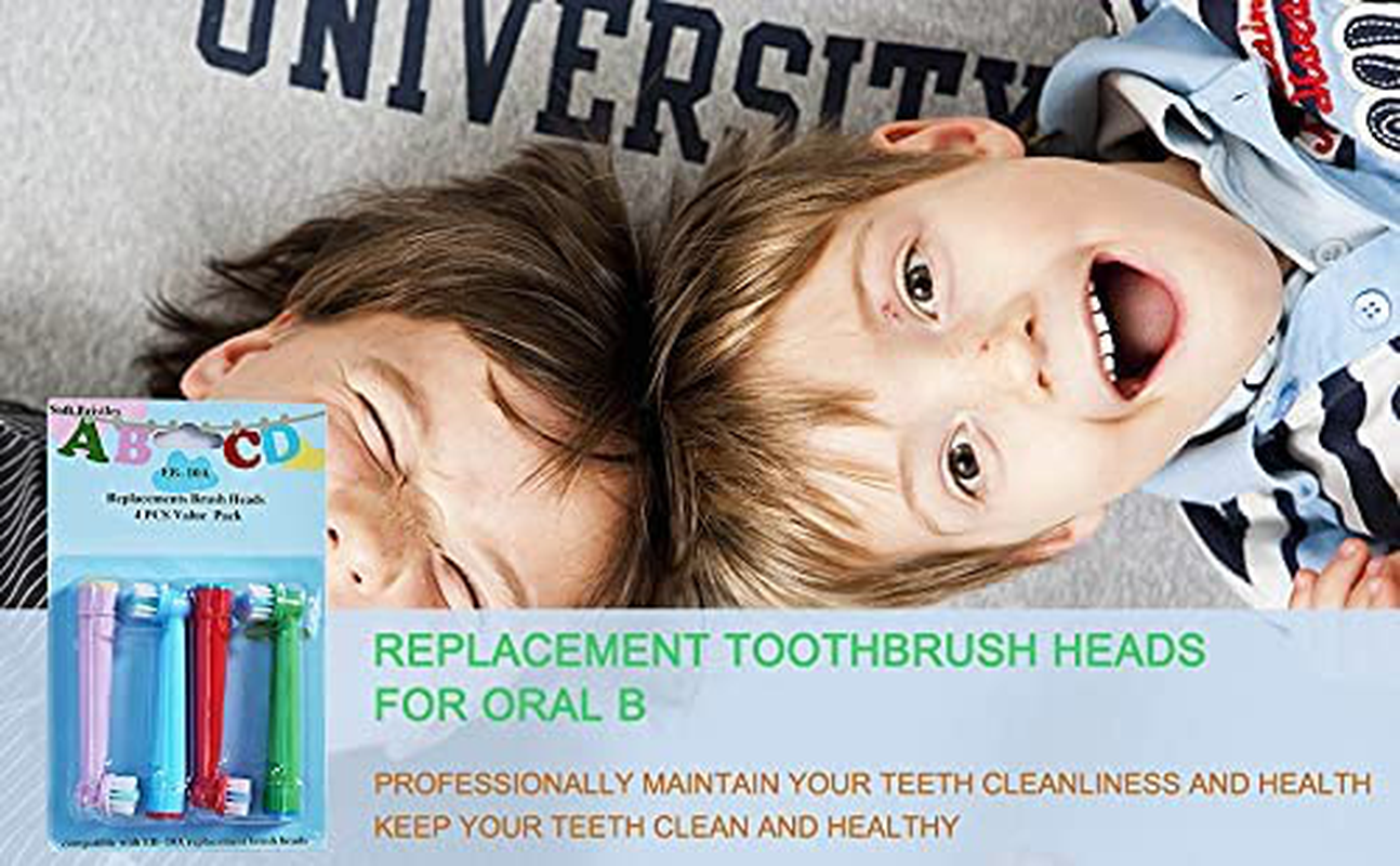 Kids Toothbrush Replacement Head Fits Both Electric and Battery for Oral-B Braun Brushes