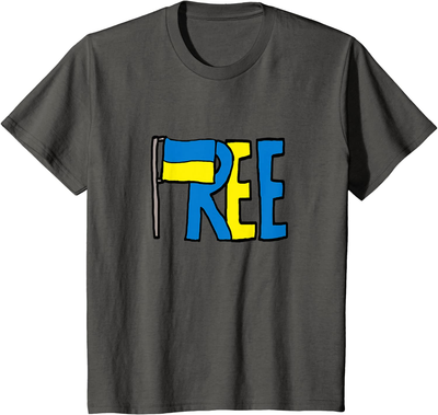 Ukrainian Flag "Free Ukraine" T-Shirt - Mens, Womens & Kids