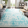 Safavieh Adirondack Collection ADR109D Oriental Distressed Non-Shedding Stain Resistant Living Room Bedroom Area Rug, 3' x 5', Ivory / Teal