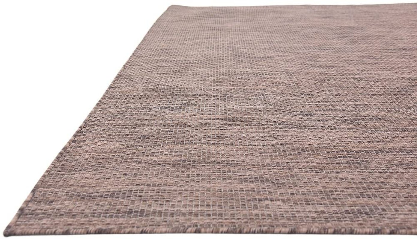 Unique Loom Solid Collection Casual Transitional Indoor and Outdoor Flatweave Runner Rug, 2' 7" x 12', Navy Blue/Light Blue