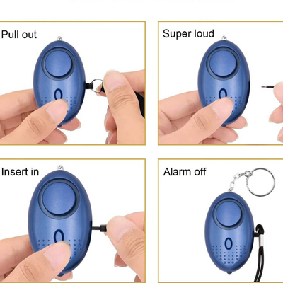 3 Pack Safe Sound Personal Security Alarm Keychain With LED Lights