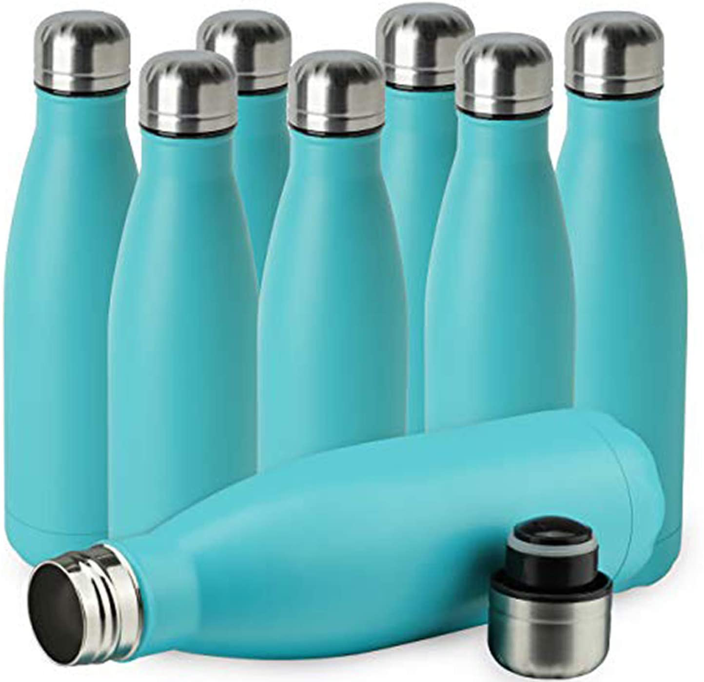 JEAREY 17oz Stainless Steel Water Bottle Double Walled Sports Water Bottle Vacuum Insulated Cola Shape Travel Thermal Flask BPA Free