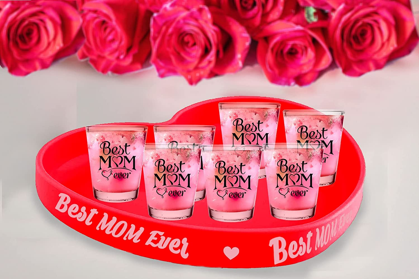 Set of 6 Best Mom Shot Glasses Gift Set  2oz Each