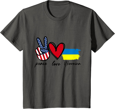 Peace Love Ukraine Ukrainian Flag I Stand With Ukraine T-Shirt