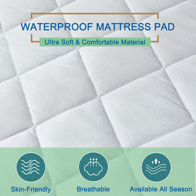 Gehannah Full Mattress Pad 100% Waterproof Mattress Protector, Ultra Soft Noiseless Mattress Cover, Breathable Cooling Mattress Topper with 8-18" Deep Pocket