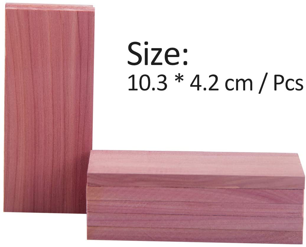 Cedar Space Cedar Blocks for Clothes Storage, 100% Aromatic Red Ceder Blocks, Cedar Planks, Cedar Accessories for Closets Storages, 11 Pcs with Stainless Steel Hooks