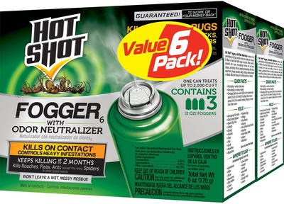 Hot Shot Indoor Fogger With Odor Neutralizer, 4/2-Ounce, 6-Pack, Multicolor, 24 - count