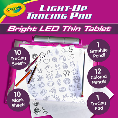 Crayola Light Up Tracing Pad Pink, Gifts for Girls & Boys, Age 6, 7, 8, 9