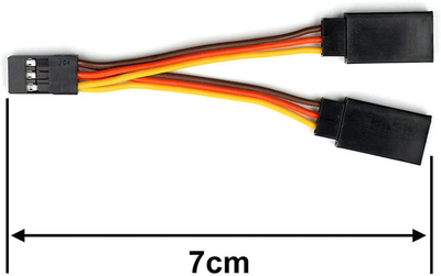 5 Pcs JR/Futaba Style Servo 1 to 2 Y Harness Leads Splitter Cable Male to Female Extension Lead Wire for RC Models Airplane 7cm
