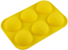 SUMUPUT 6 Holes Silicone Molds,Half Sphere Silicone Molds Cake Molds Semi Sphere Choclate Mold for Baking Round Shape Silicone Molds for Baking Pudding Jelly Handmade Soap Dome Mousse(1m-yellow)
