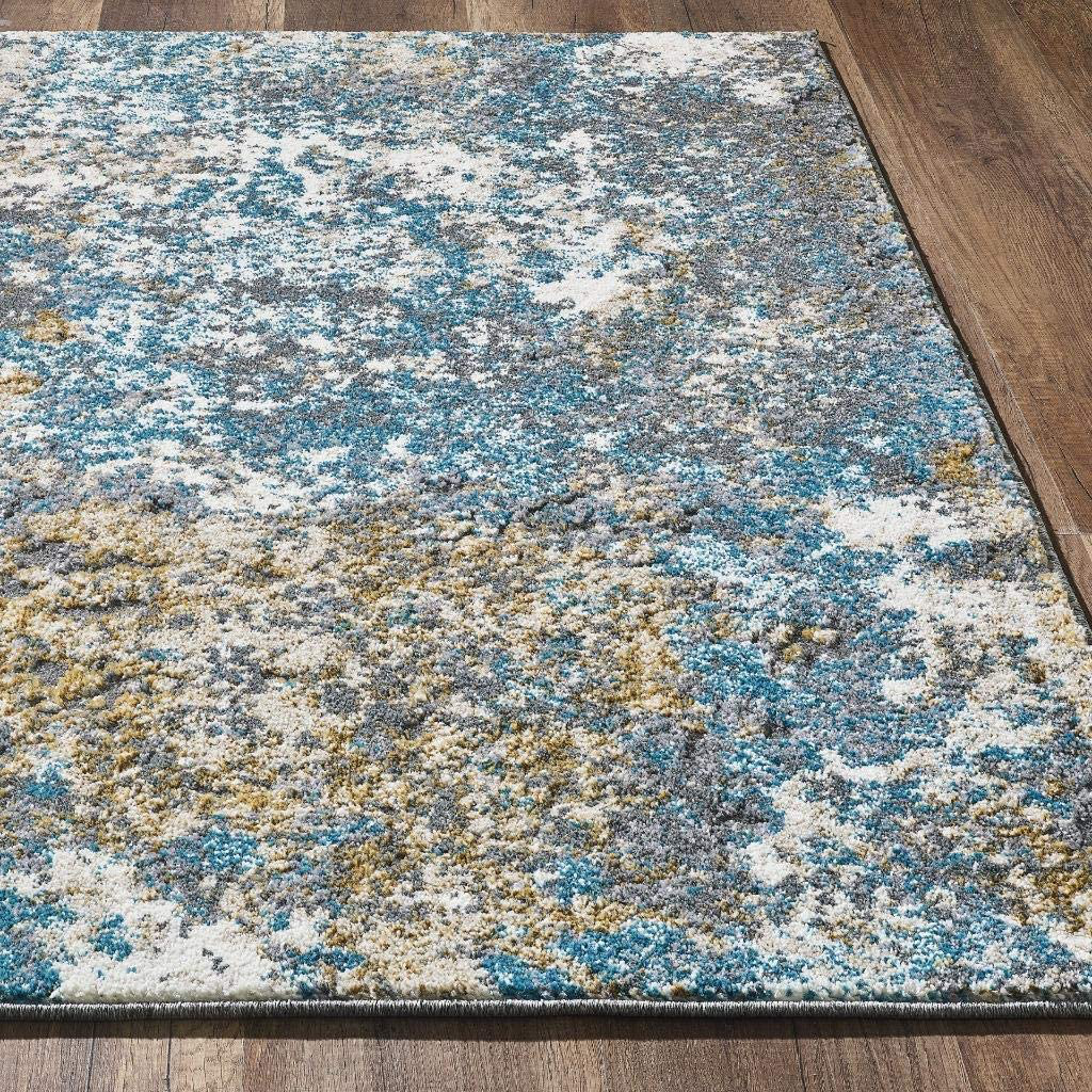 Luxe Weavers Rug – Persian Rugs 6490 Abstract Area Rug – Modern Design, Medium Pile, Blue / Size 4 x 5