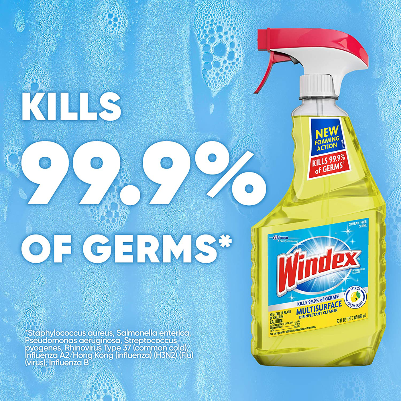 Windex Multi-Surface Cleaner and Disinfectant Spray Bottle, Scent, Citrus Fresh, 23 Fl Oz (Pack of 1)