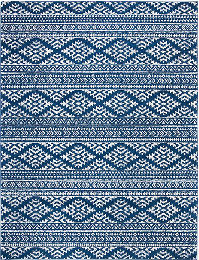 Safavieh Tulum Collection TUL272E Moroccan Boho Tribal Non-Shedding Stain Resistant Living Room Bedroom Area Rug, 3' x 5', Ivory / Turquoise