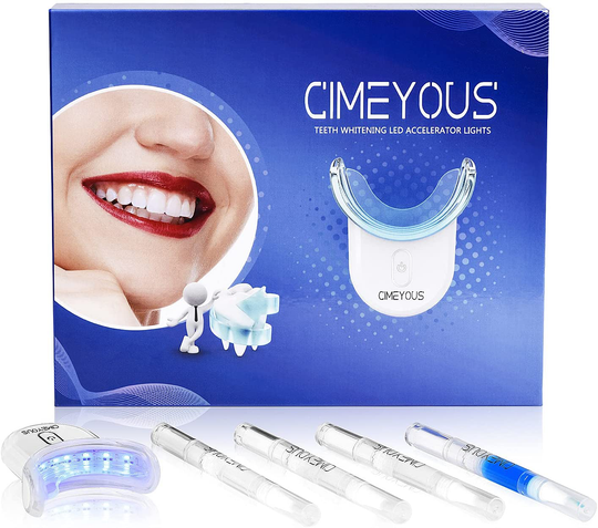 CIMEYOUS Teeth Whitening Led Accelerator Light for Yellow,Coffee,Smoke Teeth,No-Sensitive,Peroxide Gel & (1)2ml Desensitizing Gel,Professional Dental Bleaching Systemel,Easy Whitening in One Week