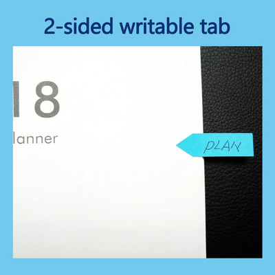 Sticky Notes Page Markers Colored Index Tabs Flags Bundle Set,2 Mini Rectangular Notes And 6 Index Arrow Flags Organizer（640pcs）, With a 15 cm (6 inch) Ruler. Leather Look Design Holder（1Set）.YISEEK