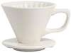 #2 White Ceramic Pour Over Coffee Dripper, Ceramic Coffee Maker, Porcelain coffee brewer Size 02, Dishwasher safe