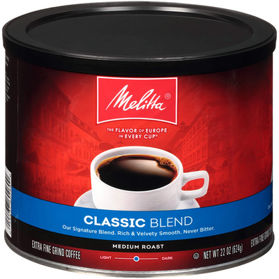 22oz Can Extra Fine Grind Melitta Medium Roast Coffee