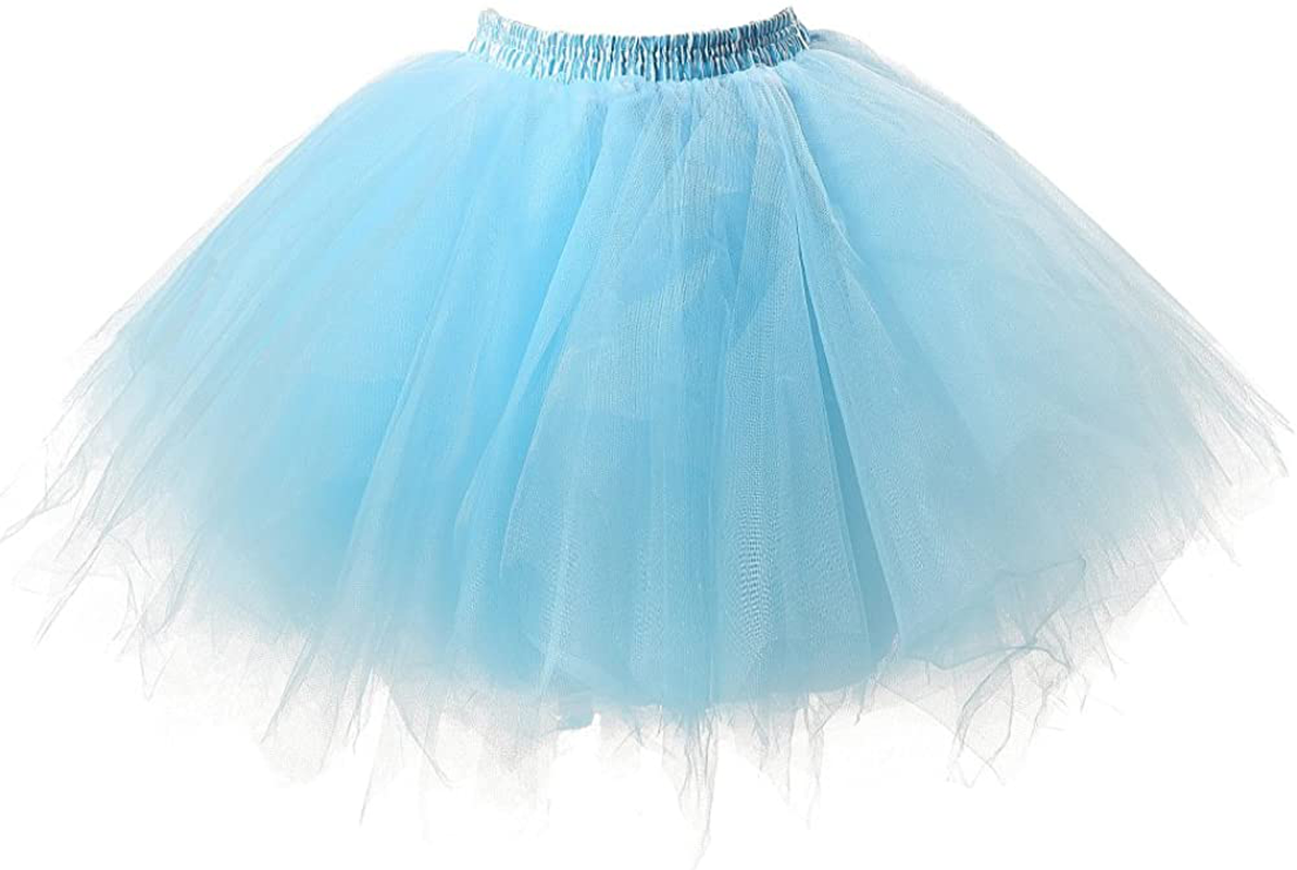 Honeystore Women's Short Vintage Ballet Bubble Puffy Tutu Petticoat Skirt