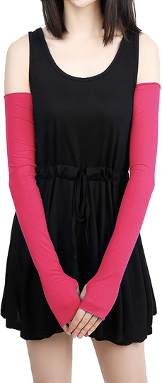 Women Stretchy Long Sleeve Fingerless Gloves