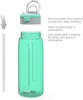 Zak Designs Genesis Durable Plastic Water Bottle with Interchangeable Lid and Built-In Carry Handle, Leak-Proof Design is Perfect for Outdoor Sports (64oz, Neo Mint)
