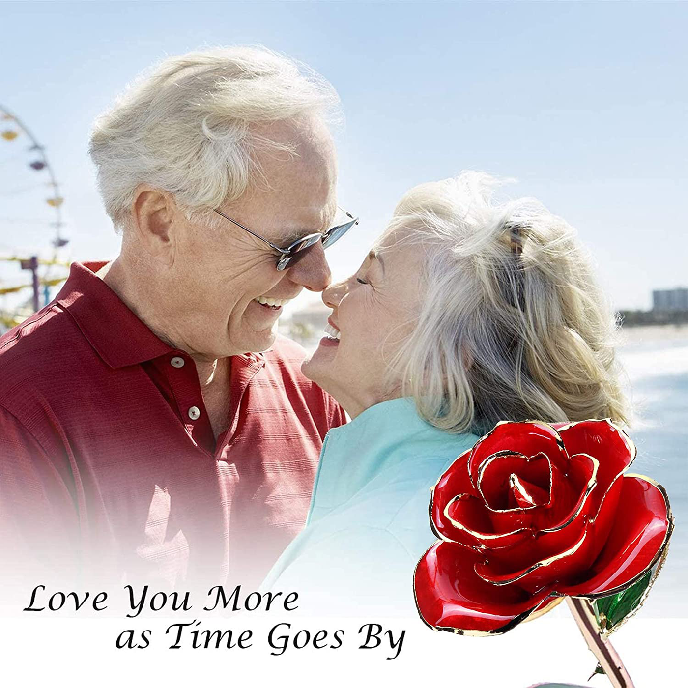 Gold Dipped Rose, Sinvitron Long Stem 24k Gold Dipped Real Rose Lasted Forever with Stand, Best Anniversary Gifts for Her