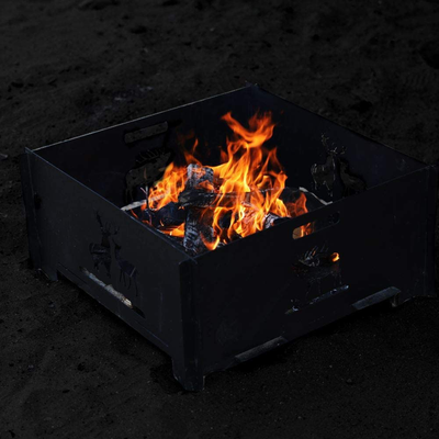 Portable Plug Fire Pit, Heavy Duty Outdoor Living FirePit for Wilderness Camping 15.8"