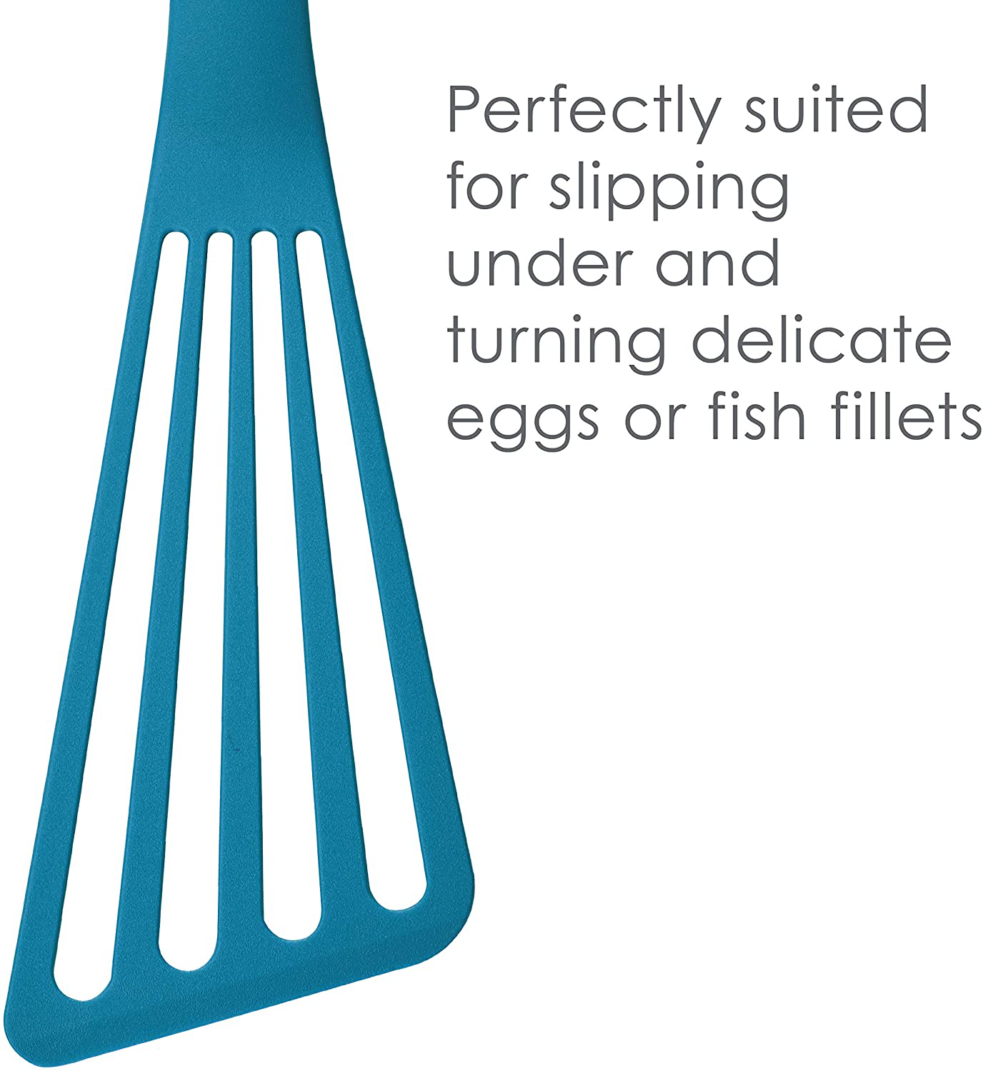 Rachael Ray KitchenTools and Gadgets Nylon Cooking Utensils / Spatula / Fish Turners - 2 Piece, Light Blue