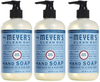 Mrs. Meyer's Clean Day Liquid Hand Soap, Cruelty Free and Biodegradable Hand Wash Formula Made with Essential Oils, Plum Berry Scent, 12.5 oz - Pack of 3
