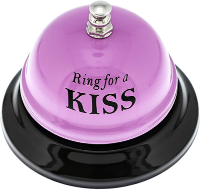 Juvale Novelty Ring for Kiss Desk Bell - Cute and Funny Gifts for Her, Anniversary, Birthday, 2.5 Inches