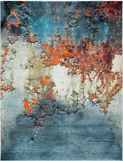 Safavieh Glacier Collection GLA125B Modern Abstract Non-Shedding Stain Resistant Living Room Bedroom Area Rug, 3' x 3' Square, Blue / Multi