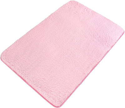 uxcell Soft Plush Area Runner Rug Bathroom Rugs, Fluffy Area Rug Ultra Absorbent Non-Slip Shaggy Rug for Living, Bedroom, Machine Washable Pink 2'7" x 5'2"