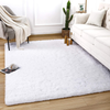 Quenlife Soft Bedroom Rug, Plush Shaggy Carpet Rug for Living Room, Fluffy Area Rug for Kids Grils Room Nursery Home Decor Fuzzy Rugs with Anti-Slip Bottom, 3 x 5ft, White