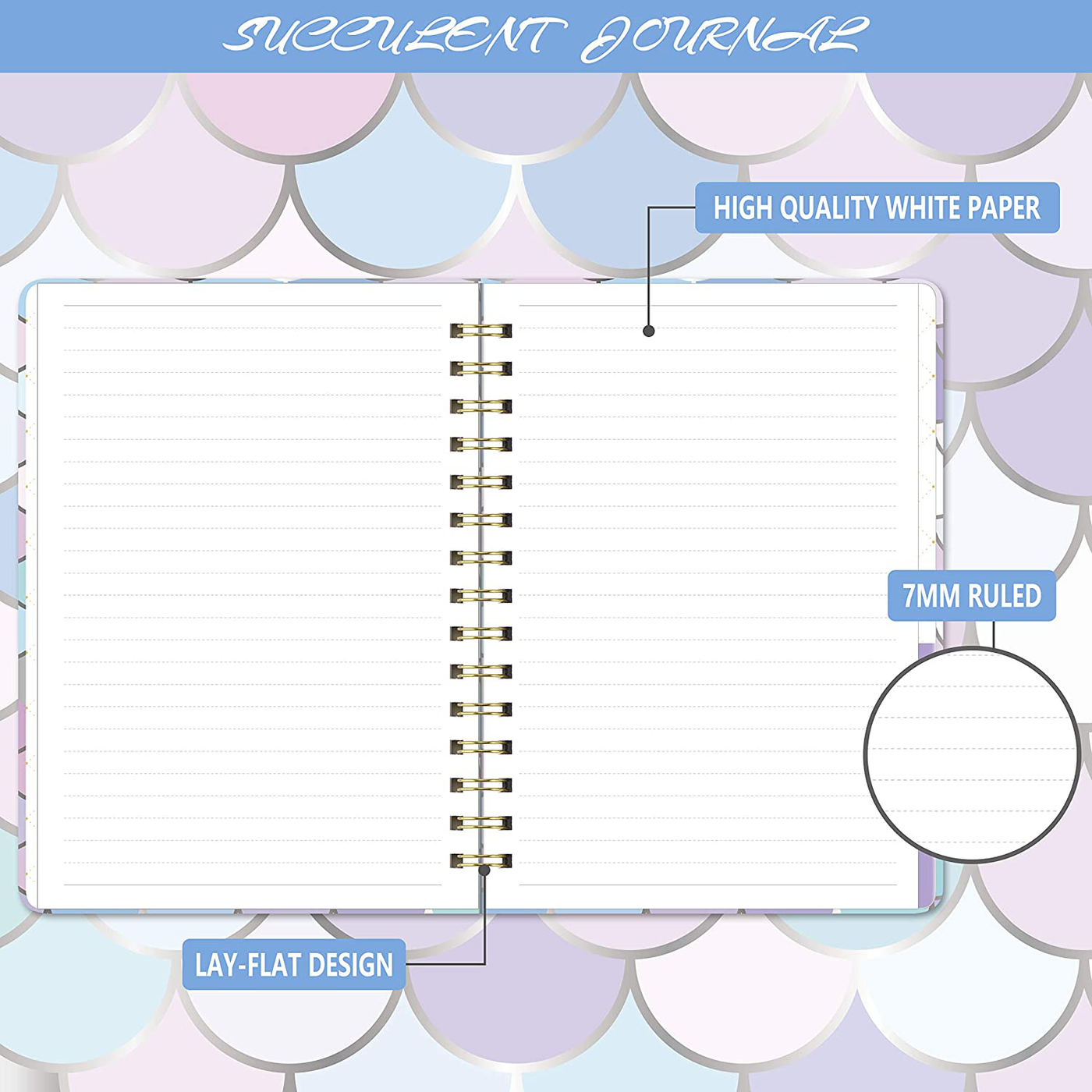 Hardcover Ruled Notebook Journal - Lined Journal with Premium Thick Paper, 8.5" X 6.4"