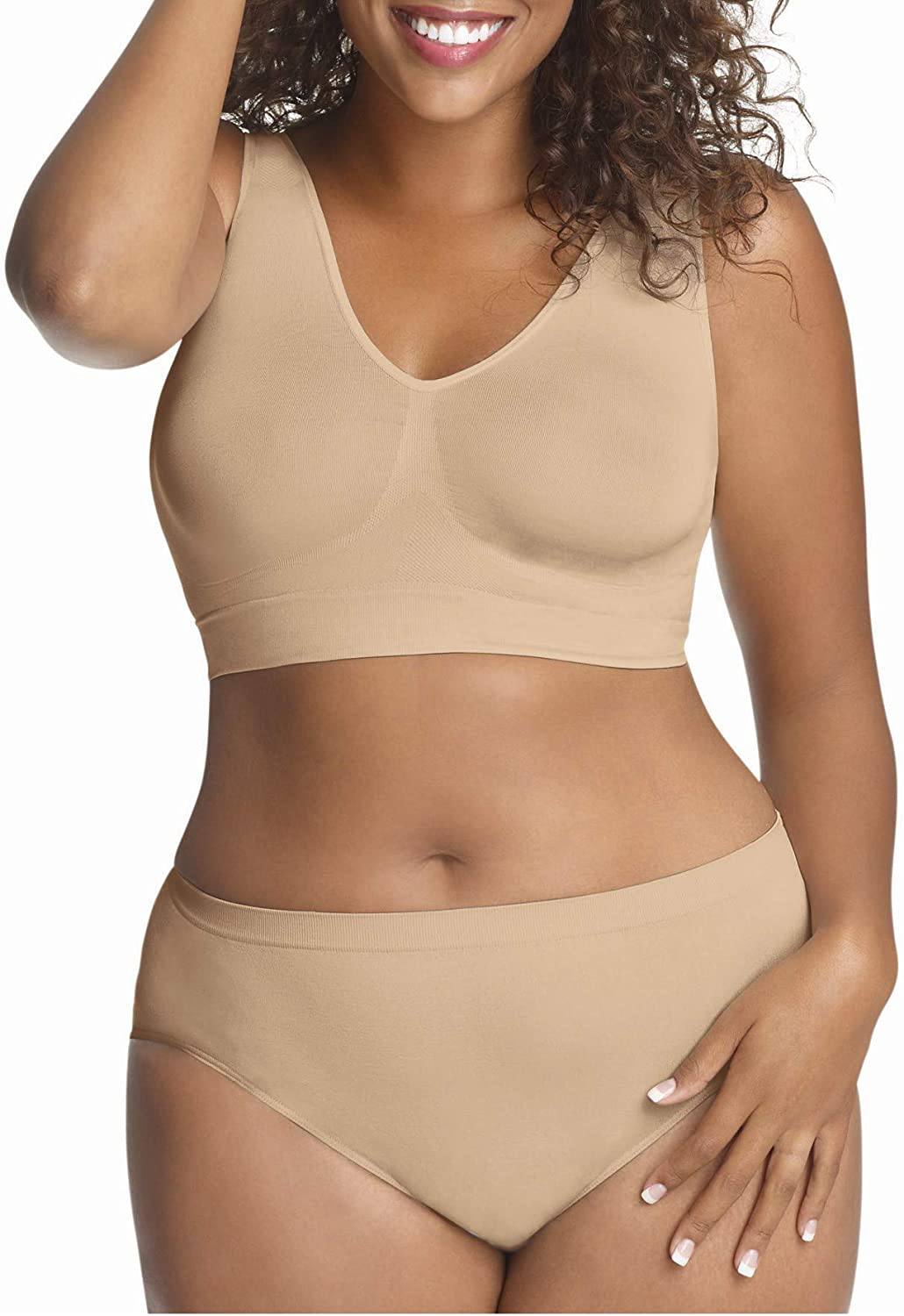 JUST MY SIZE Pure Comfort Seamless Wirefree Bra with Moisture Control (1263)