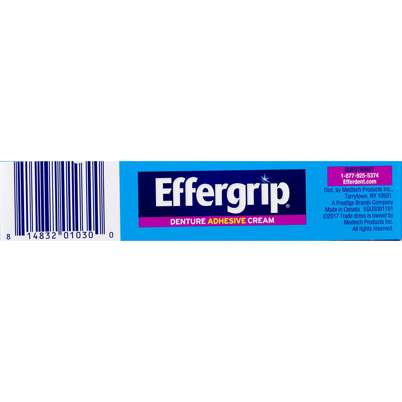 Effergrip Denture Adhesive Cream, Extra Strong Holding Power, 1.5 oz