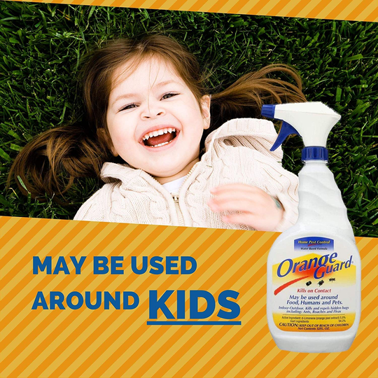 ORANGE GUARD Home Pest Control Spray - Kills and Repels Ants, Roaches, Fleas and More - Water Based Indoor/Outdoor Natural Organic Formula - 32 fl oz