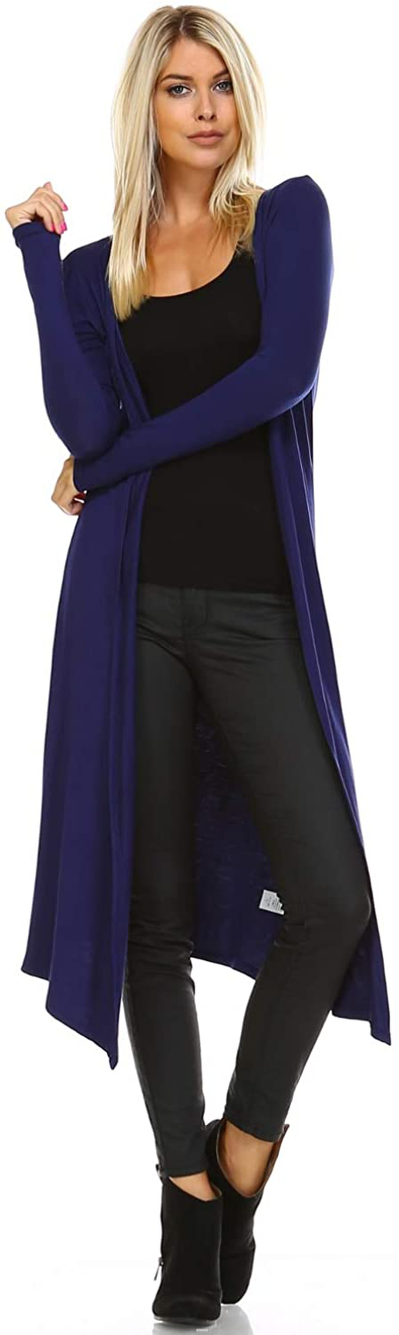 Issac Liev Isaac Liev Trendy Extra Long Duster Soft Lightweight Cardigan - Made in The USA