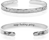 Carviell Bracelets for Women, Personalized Gifts for Her, Mom, Best Friend, Inspirational Friendship Cuff for Teen Girls, Engraved, Birthday Gift Jewelry