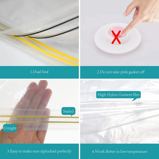 AirBaker Vacuum Storage Bags 8 pcs (3 x Jumbo, 2 x Large, 3 x Medium) for Comforters Blankets Clothes Pillows Travel Space Saver Seal Bag Hand Pump Included