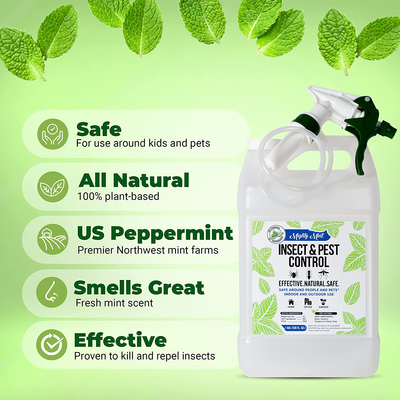 Mighty Mint Gallon (128 oz) Insect and Pest Control Peppermint Oil - Natural Spray for Spiders, Ants, and More - Non Toxic