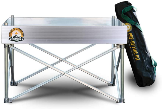 Pop-Up Fire Pit | Portable and Lightweight | Fullsize 24 Inch | Weighs 7 lbs. | Never Rust Fire Pit | Heat Shield NOT Included