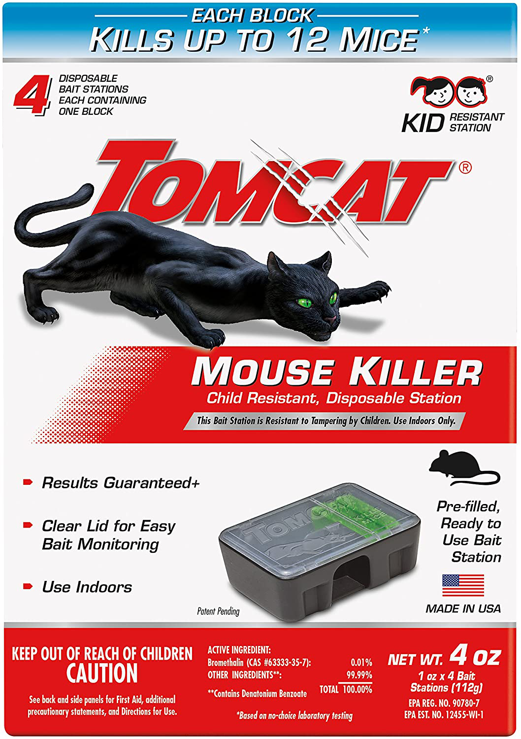 Tomcat Mouse Killer Disposable Station for Indoor Use - Child Resistant