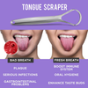 Tongue Scraper (2 Pack), Reduce Bad Breath (Medical Grade), Stainless Steel Tongue Cleaners, 100% BPA Free Metal Tongue Scrapers Fresher Breath in Seconds