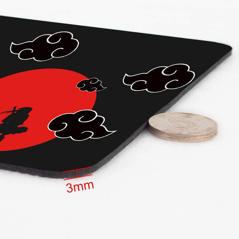 Mouse Pad,Red Moon Cloud Samurai Pattern Seamless Waterproof Gaming Anime Gift Mouse Pad Desk Accessories Non-Slip Rubber Mousepad for Laptop and Computer
