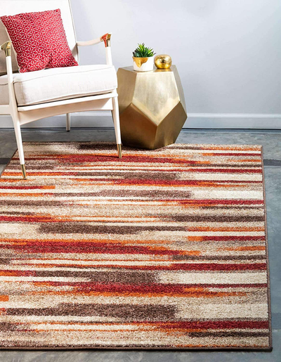 Unique Loom Autumn Collection Casual Gradient Warm Toned Area Rug, 5 x 8 Feet, Multi/Beige