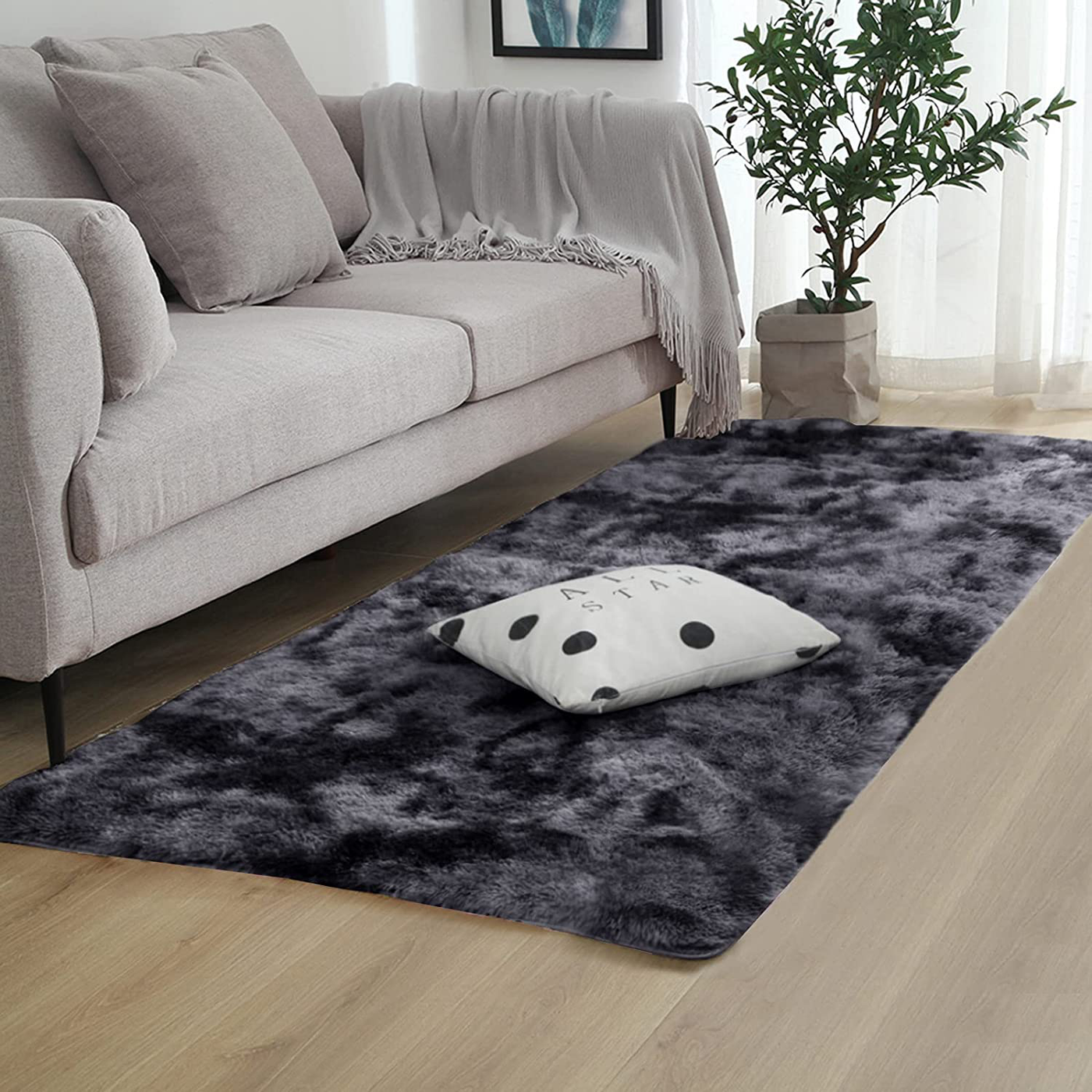 Fuzzy Abstract Area Rugs for Bedroom Living Room Fluffy Shag Fur Rug for Kids Nursery Dorm Room Cozy Furry Rugs Plush Throw Rug Shaggy Decorative Accent Rug for Indoor Home Floor Carpet