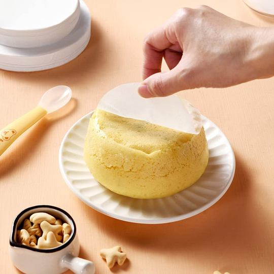 4 Inch Air Fryer Parchment Round Paper, Non-porous No-stick Air Fryer Liners, Air Fryer Paper Suitable for Baking Grilling Steaming Bread Cup Cake Cookie Use for Separating Frozen Patty, Set of 100