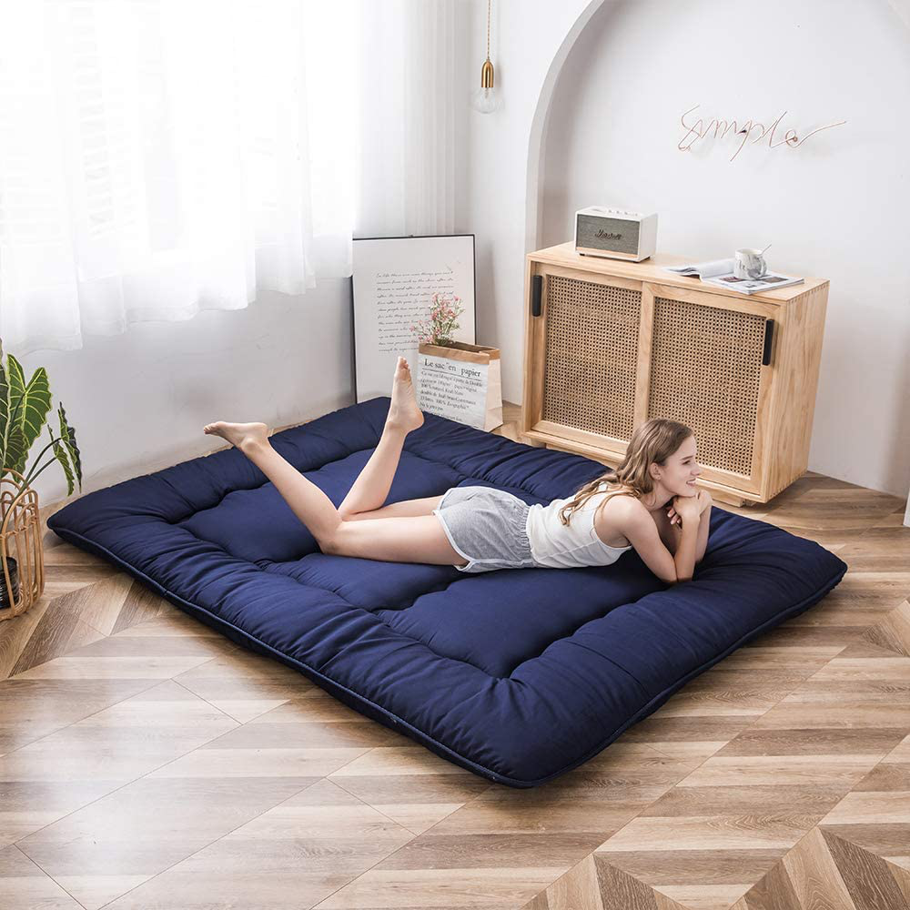 Futon Mattress Twin Size Japanese Floor Mattress, Thicken Tatami Mat Sleeping Pad Roll Up Mattress Guest Mattress Foldable Couch Bed Mattress Pad, Green