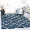 SAFAVIEH Hudson Shag Collection SGH282L Moroccan Trellis Non-Shedding Living Room Bedroom Dining Room Entryway Plush 2-inch Thick Area Rug, 3' x 5', Slate Blue / Ivory